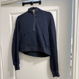 Lululemon Scuba Navy Blue 1/2 zip Cropped Sweater